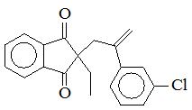 2-[2-(3-氯苯基)丙-2-烯-1-基]-2-乙基茚滿-1,3-二酮；
2-[2-(3-Chlorophenyl)-2-propen-1-yl]-2-ethyl-1H-indene-1,3(2H)-dione；
CPED
