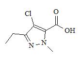 1-甲基-3-乙基-4-氯吡唑-5-甲酸； 
4-Chloro-3-ethyl-1-methyl-1H-pyrazole-5-carboxylic acid；
EMCA